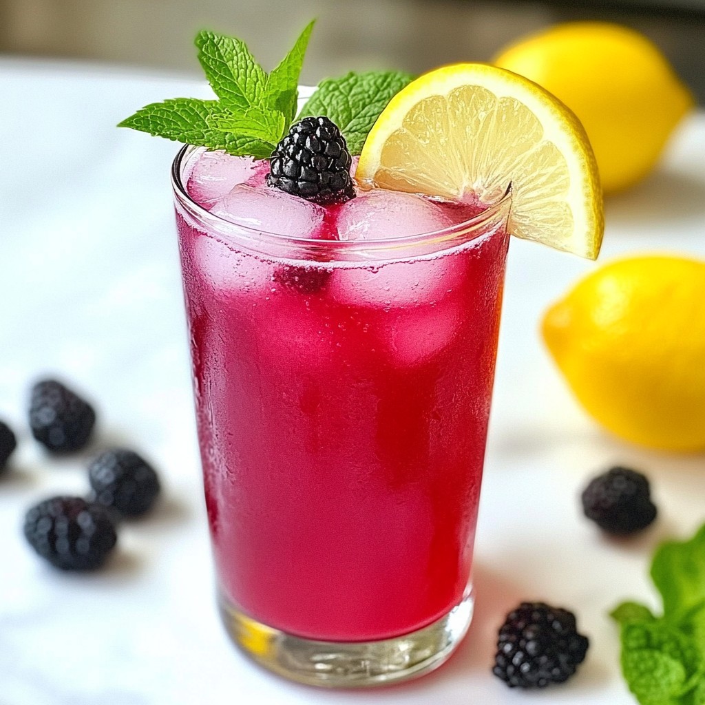 Blackberry Mint Sparkling Lemonade Refreshing Delight