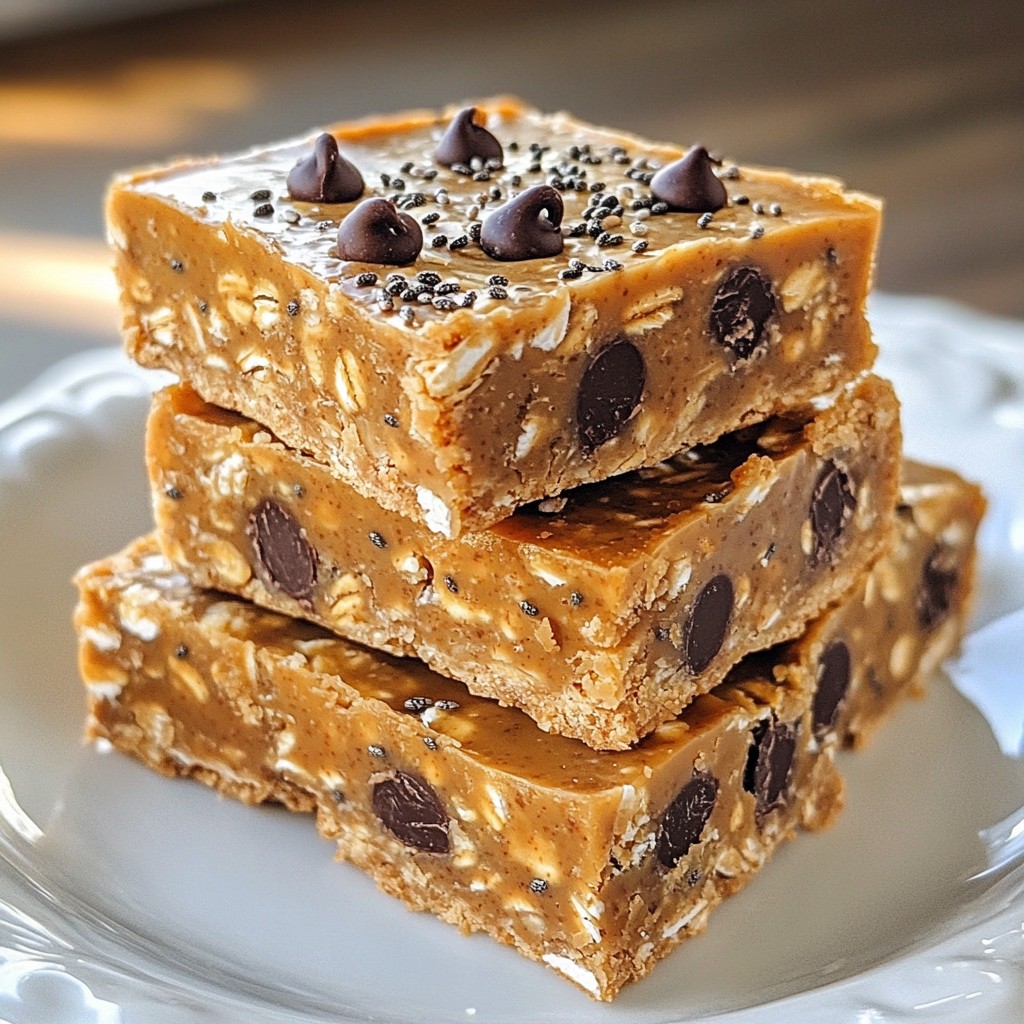 Chewy No-Bake Peanut Butter Oat Bars Easy Recipe