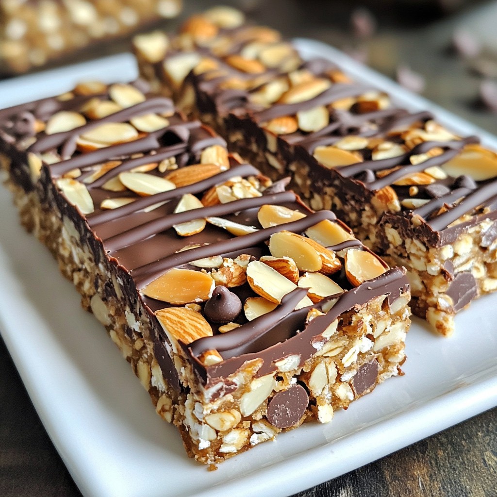 Chewy No-Bake Chocolate Almond Bars Delightful Treat