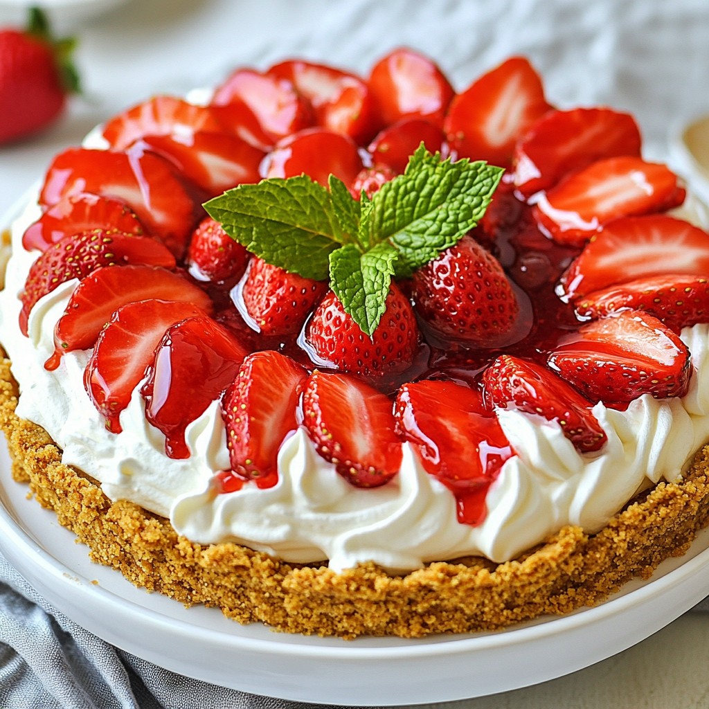 Luscious No-Bake Strawberry Cream Pie Delight