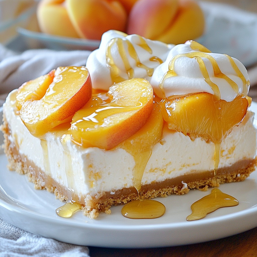 Smooth No-Bake Honey Peach Cheesecake Delight