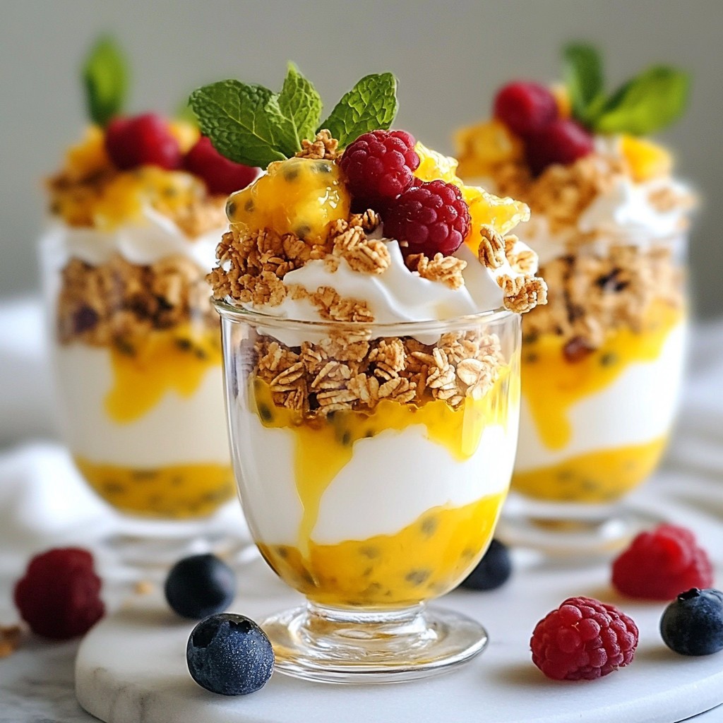 Fresh No-Bake Passion Fruit Yogurt Parfait Delight