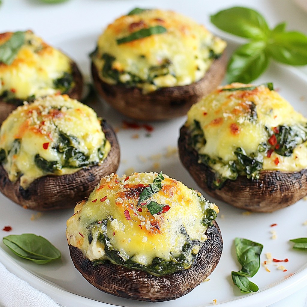 Spinach Parmesan Stuffed Mushrooms Healthy and Flavorful