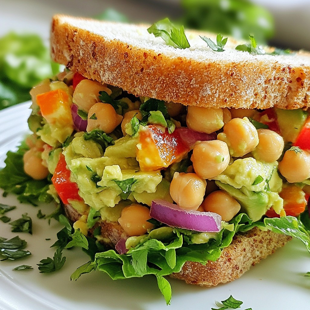 Chickpea Avocado Salad Sandwich Fresh and Tasty Meal