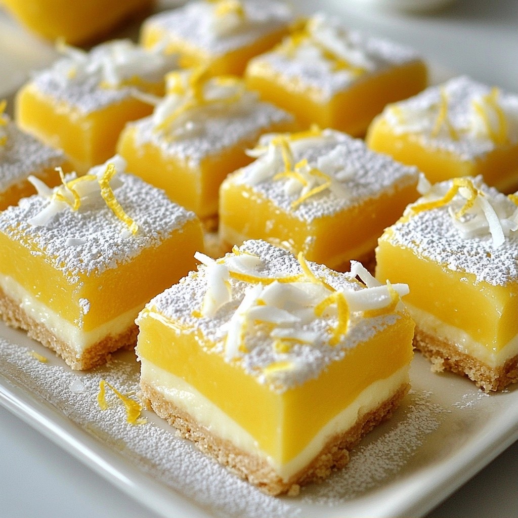 Refreshing No-Bake Lemon Coconut Bars Delightful Treat