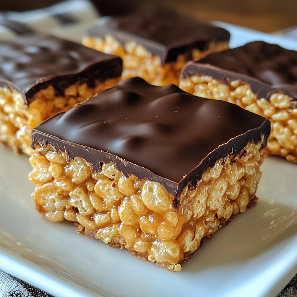 Peanut Butter Chocolate Rice Krispie Treats Delight