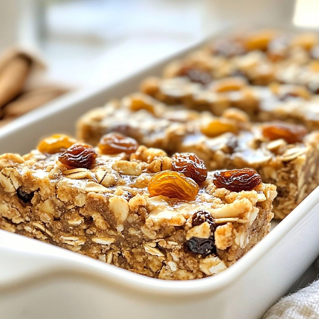 Chewy No-Bake Cinnamon Raisin Oat Bars Recipe