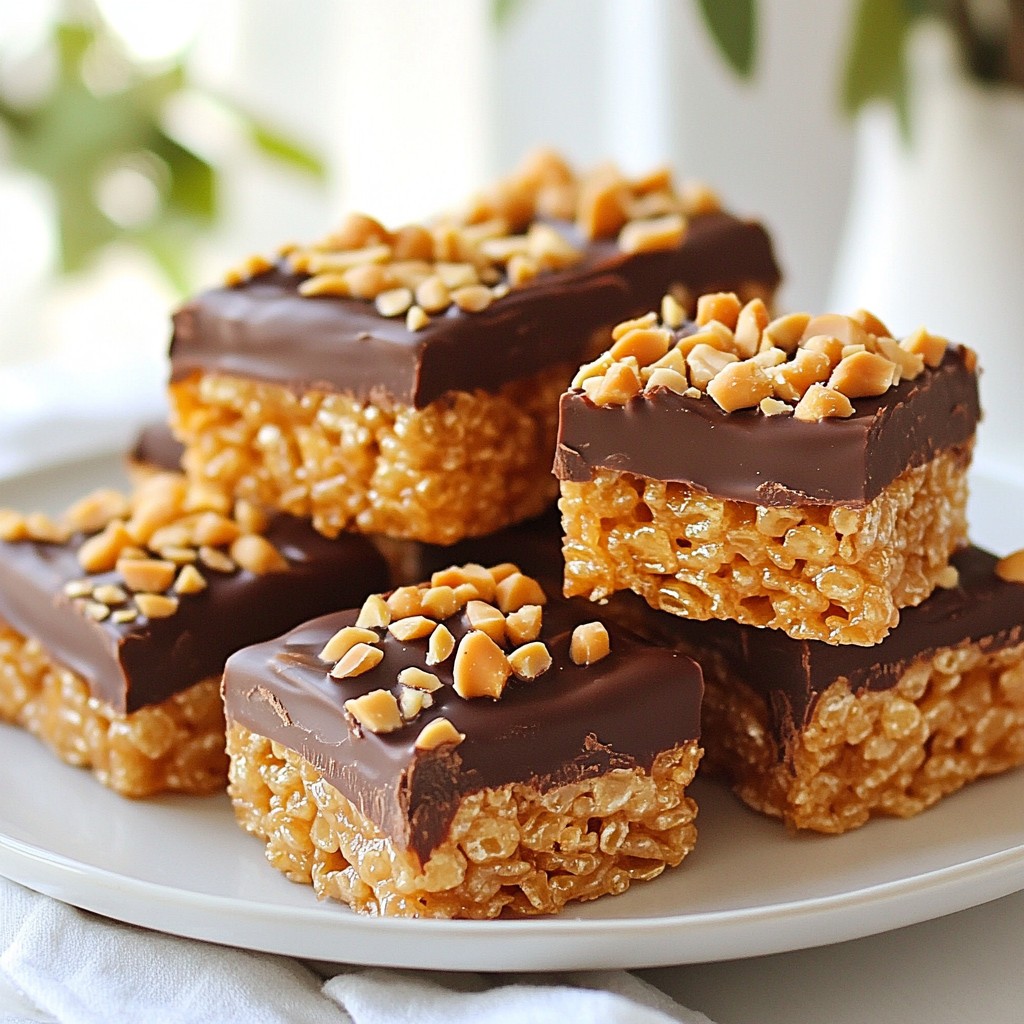 Peanut Butter Chocolate Rice Krispie Treats Delight