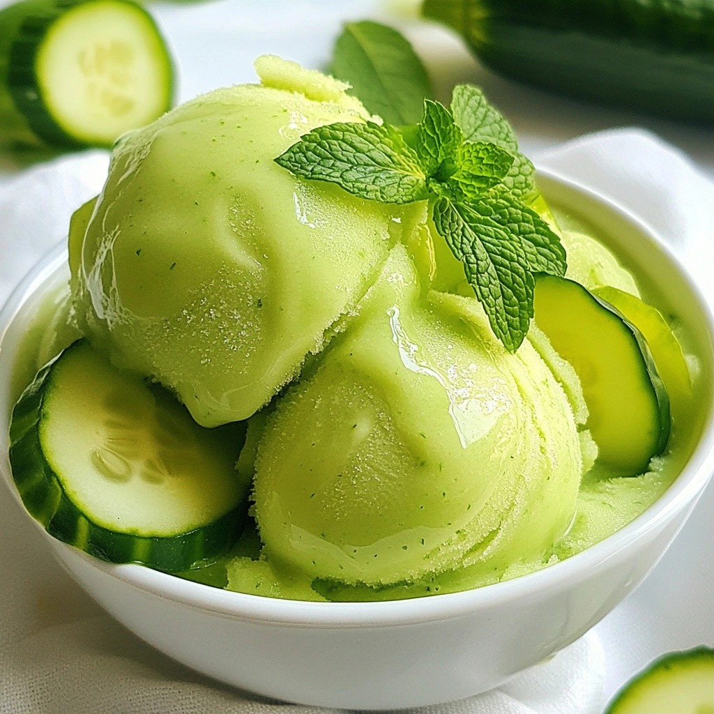 Refreshing No-Bake Cucumber Mint Sorbet Delight