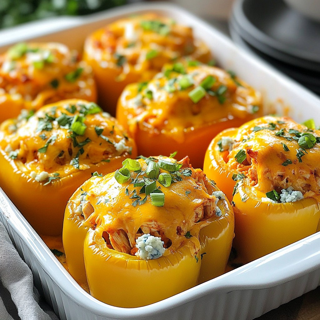 Buffalo Chicken Stuffed Peppers Flavorful Dish Idea