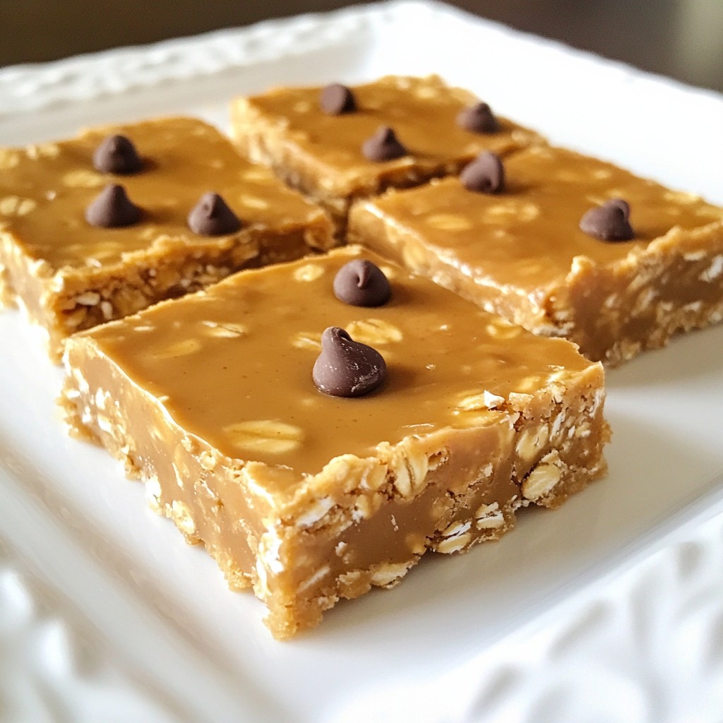 Chewy No-Bake Peanut Butter Oat Bars Healthy Snack Option
