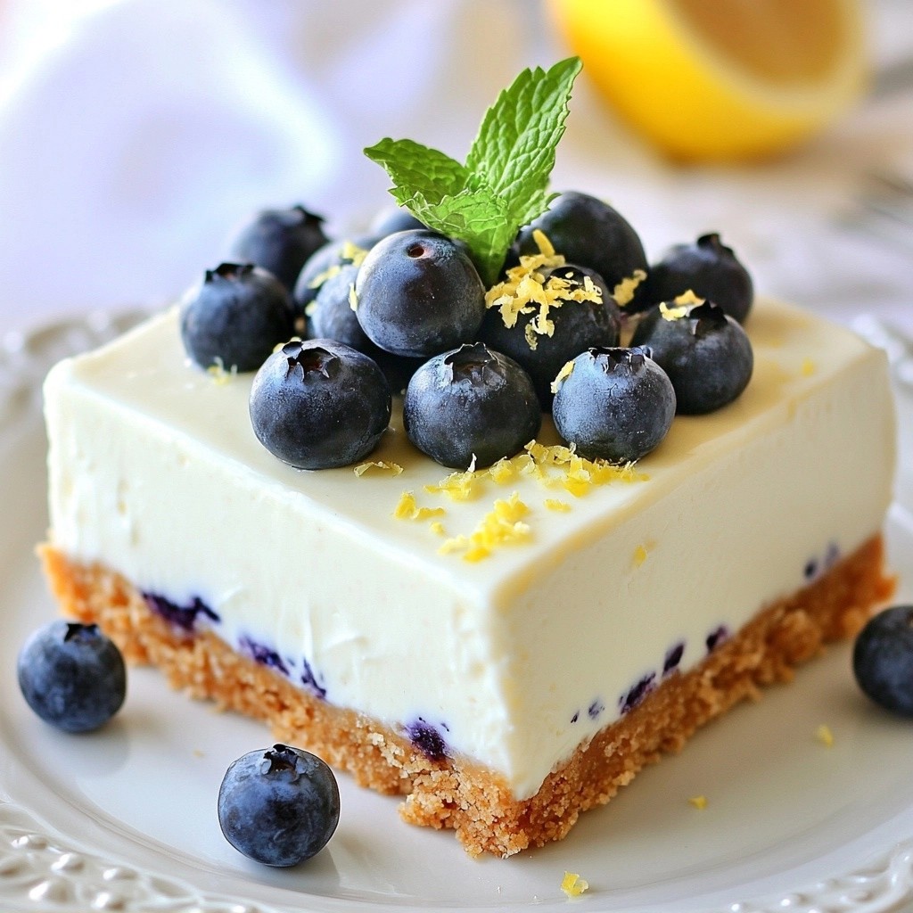 Creamy No-Bake White Chocolate Blueberry Cheesecake Delight