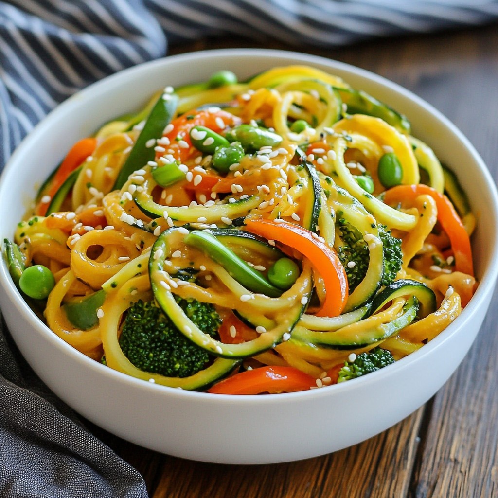 Spicy Peanut Zoodle Stir-Fry Quick and Easy Meal