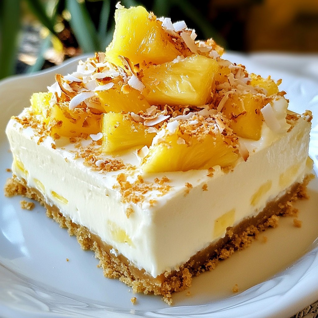 Creamy No-Bake Pineapple Coconut Cheesecake Delight