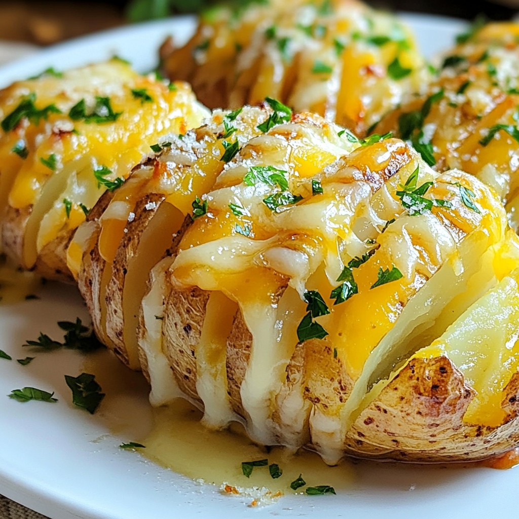 Cheesy Garlic Hasselback Potatoes Simple and Tasty