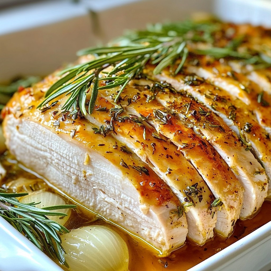 Herb Garlic Roasted Turkey Breast Juicy and Flavorful Meal