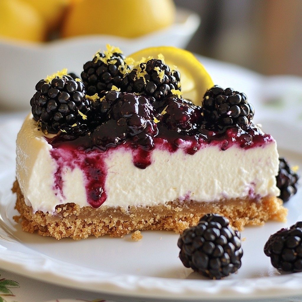 Lemony No-Bake Blackberry Cheesecake Delightful Treat