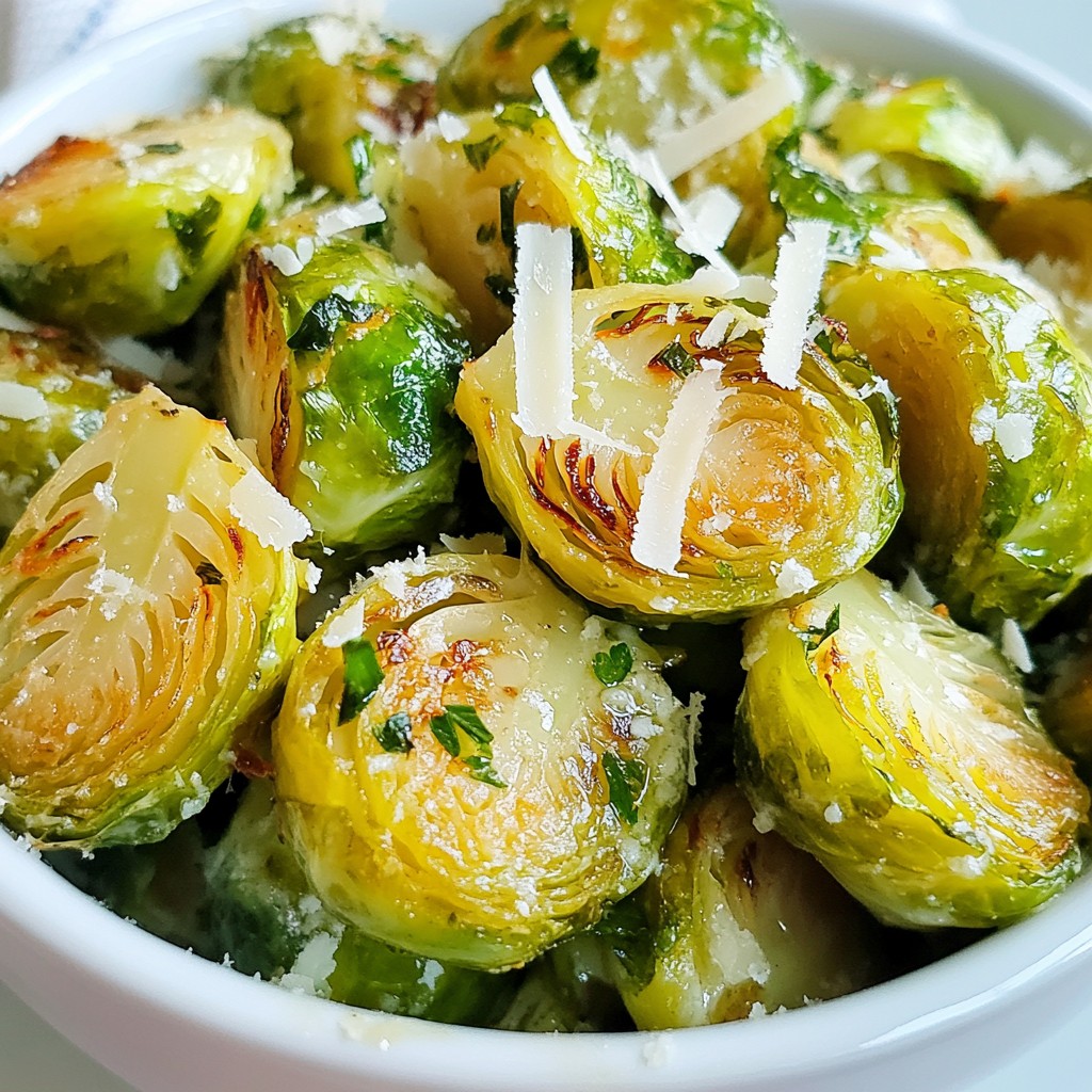 Crispy Garlic Parmesan Brussels Sprouts Tasty Delight