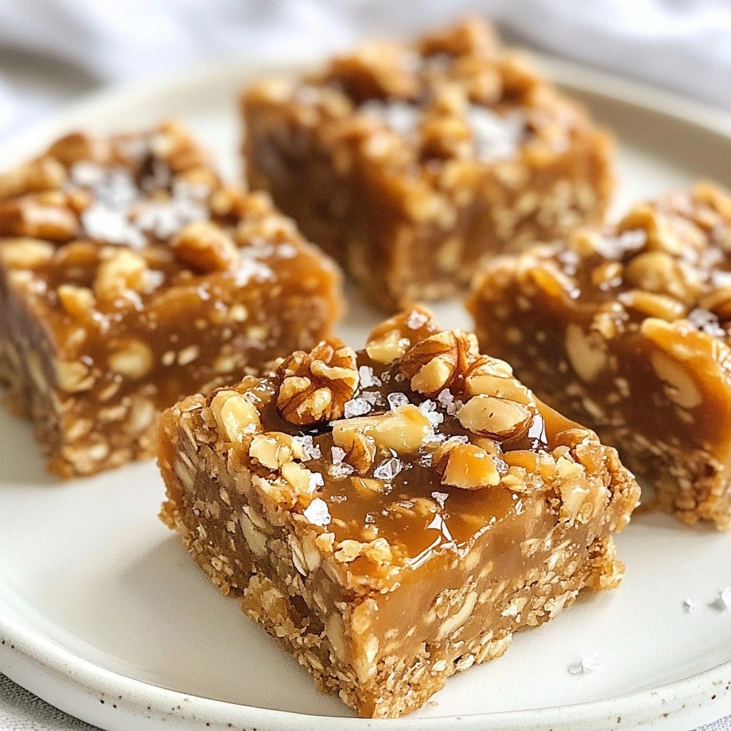 Nutty No-Bake Caramel Walnut Bars Irresistible Treat