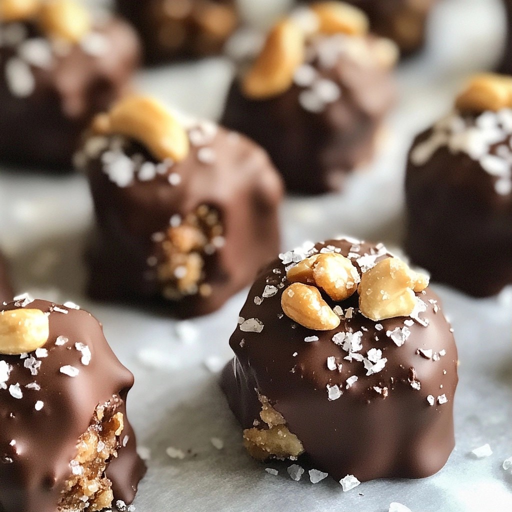 Crunchy No-Bake Dark Chocolate Cashew Clusters Treat