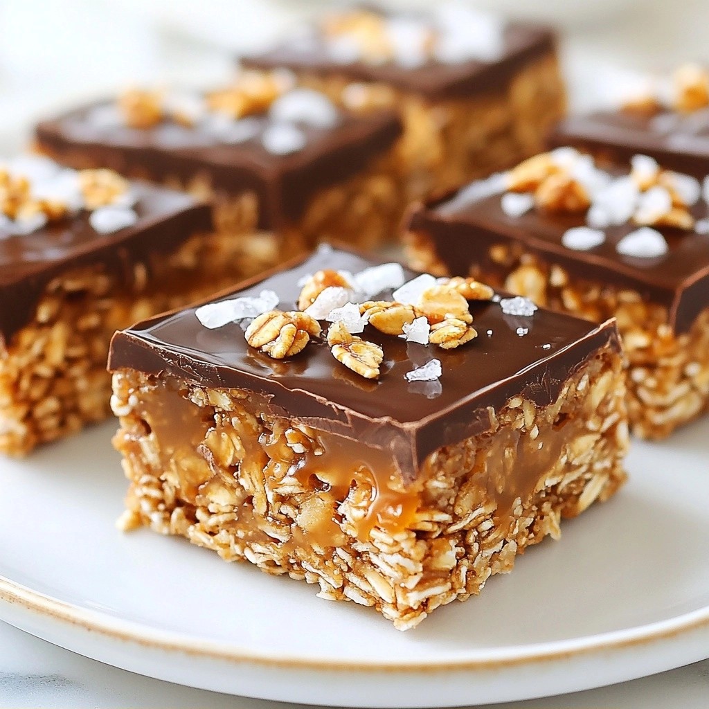 Crunchy No-Bake Sea Salt Chocolate Caramel Bars Delight