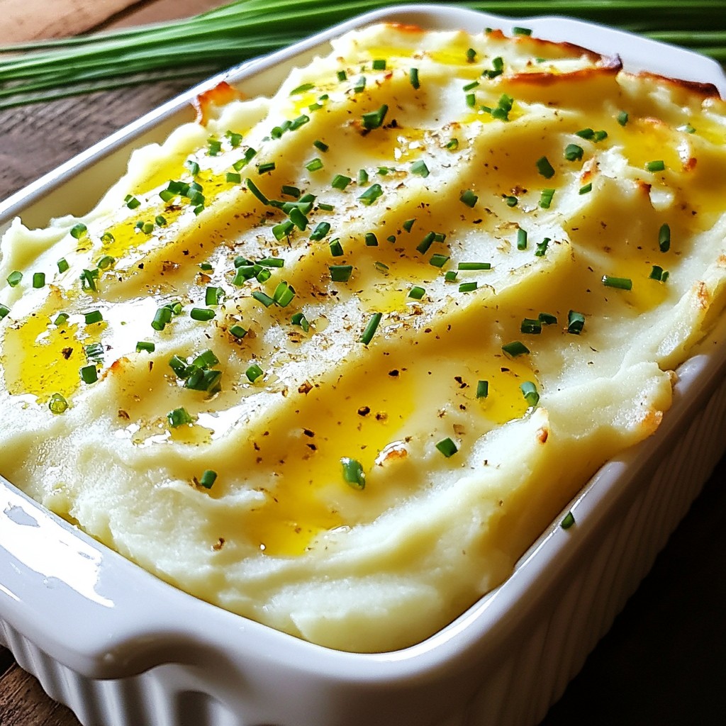 Garlic Parmesan Mashed Potato Casserole Delight