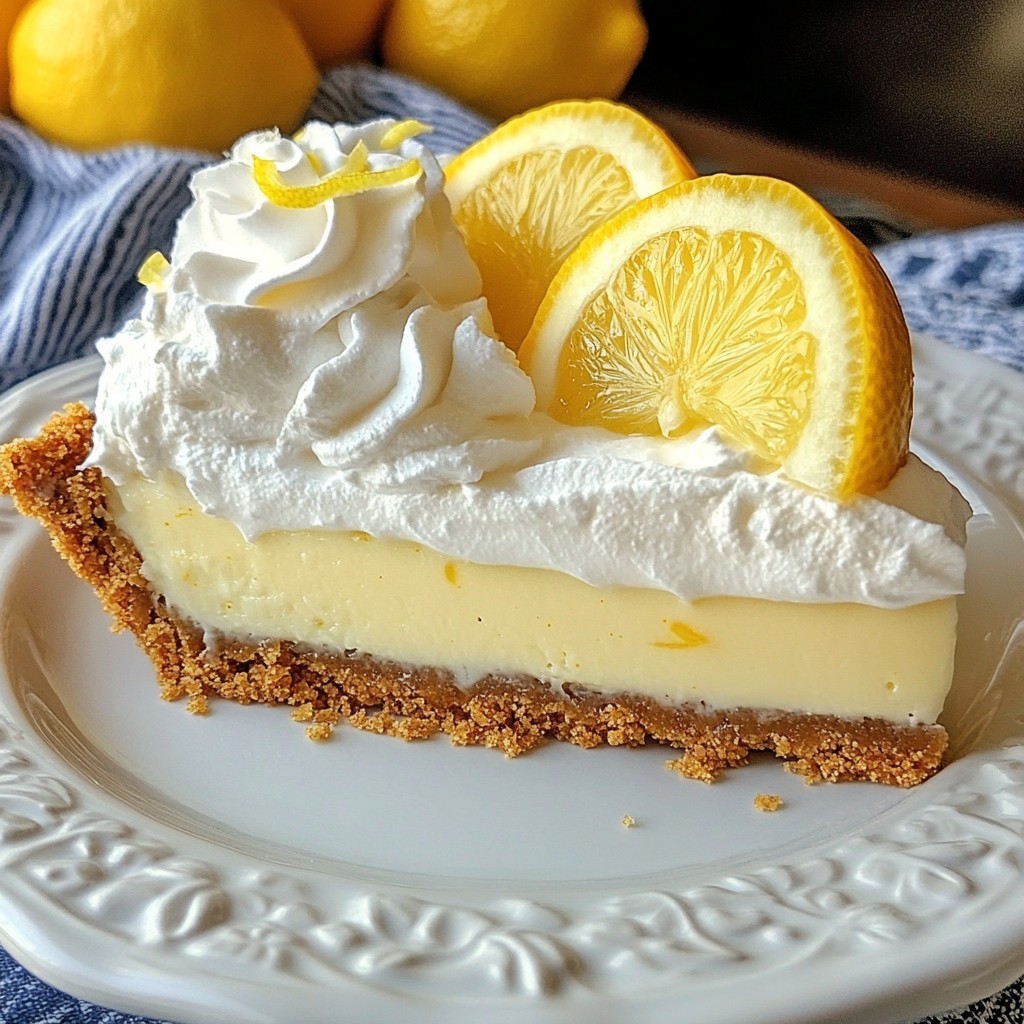 Fluffy No-Bake Lemon Chiffon Pie Refreshing Delight