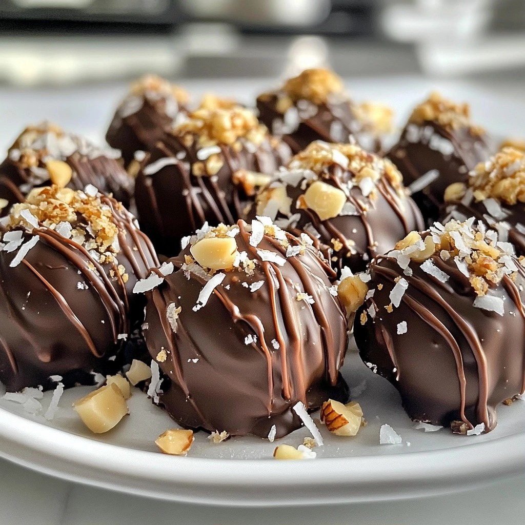 Velvety No-Bake Dark Chocolate Coconut Clusters Treat
