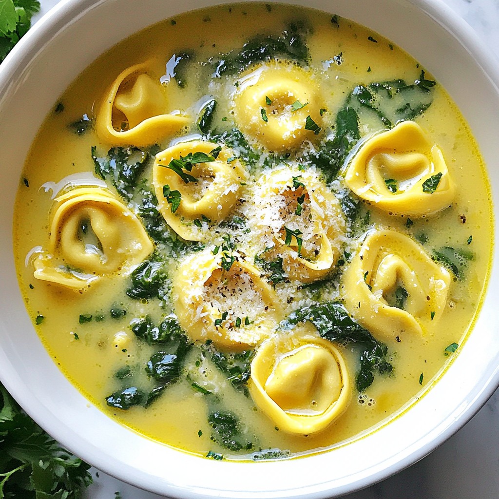 Creamy Spinach Tortellini Soup Flavorful and Easy Meal