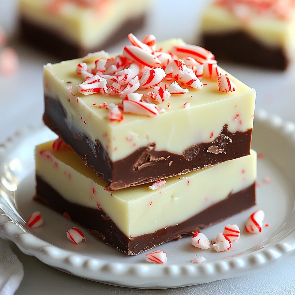 Festive No-Bake Peppermint Bark Fudge Delight
