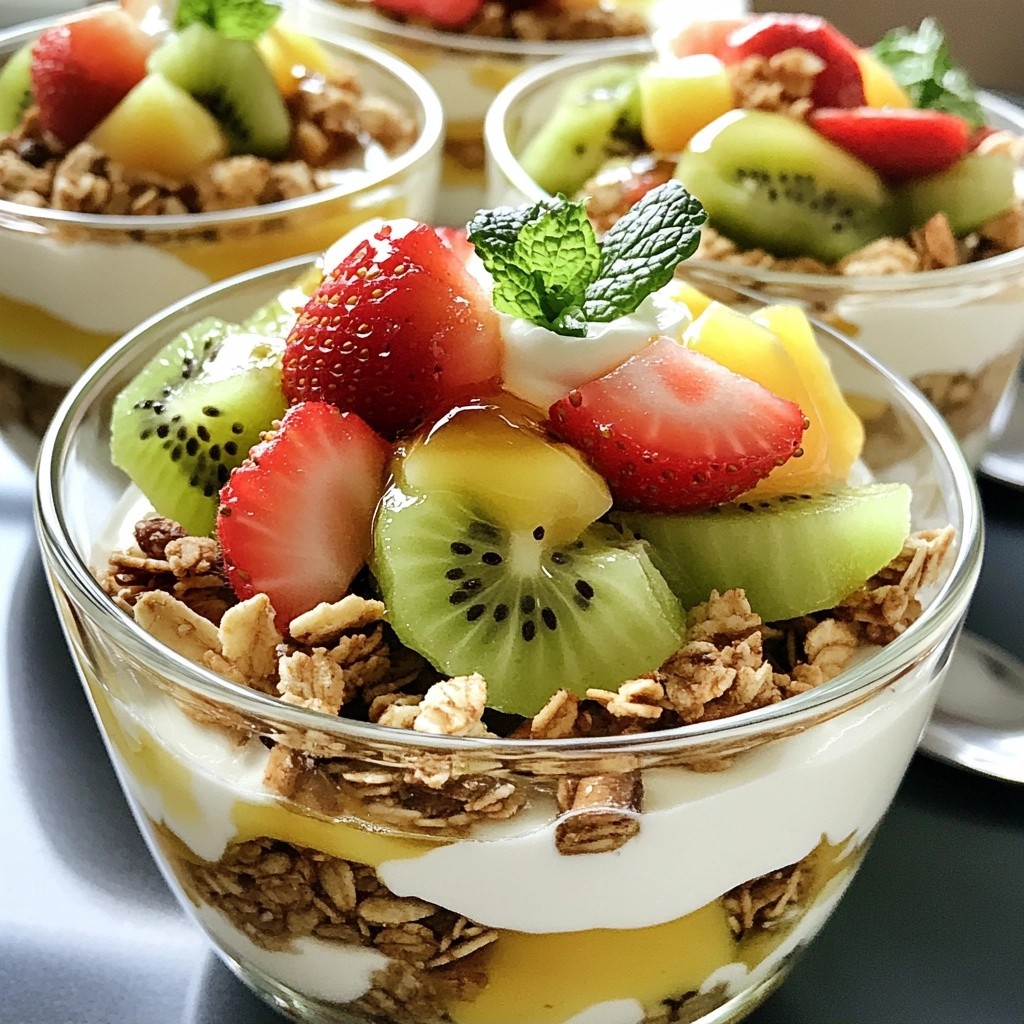 Fruity No-Bake Kiwi Strawberry Parfaits Delightful Treat