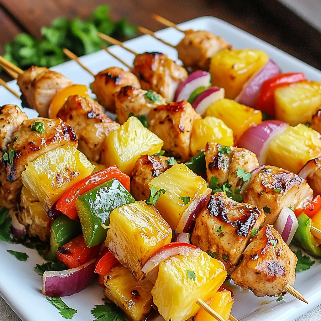 Hawaiian Pineapple Chicken Skewers Flavorful Grilled Dish