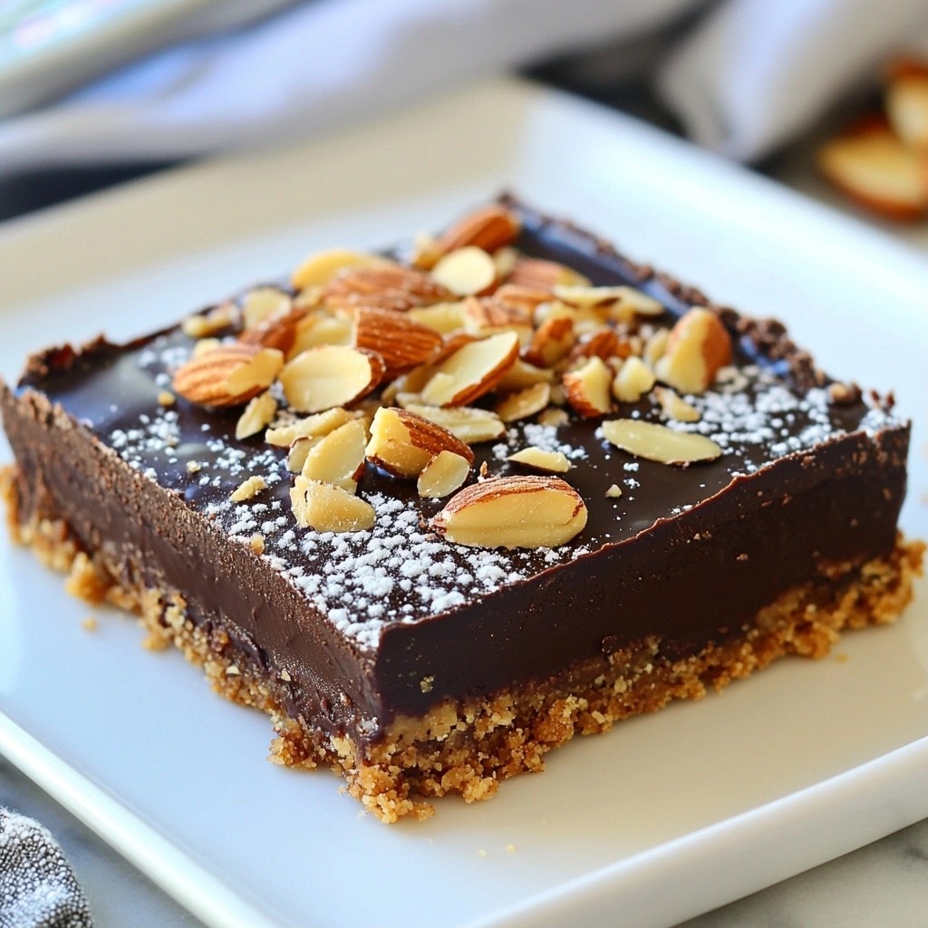 Rich No-Bake Chocolate Almond Praline Tart Delight