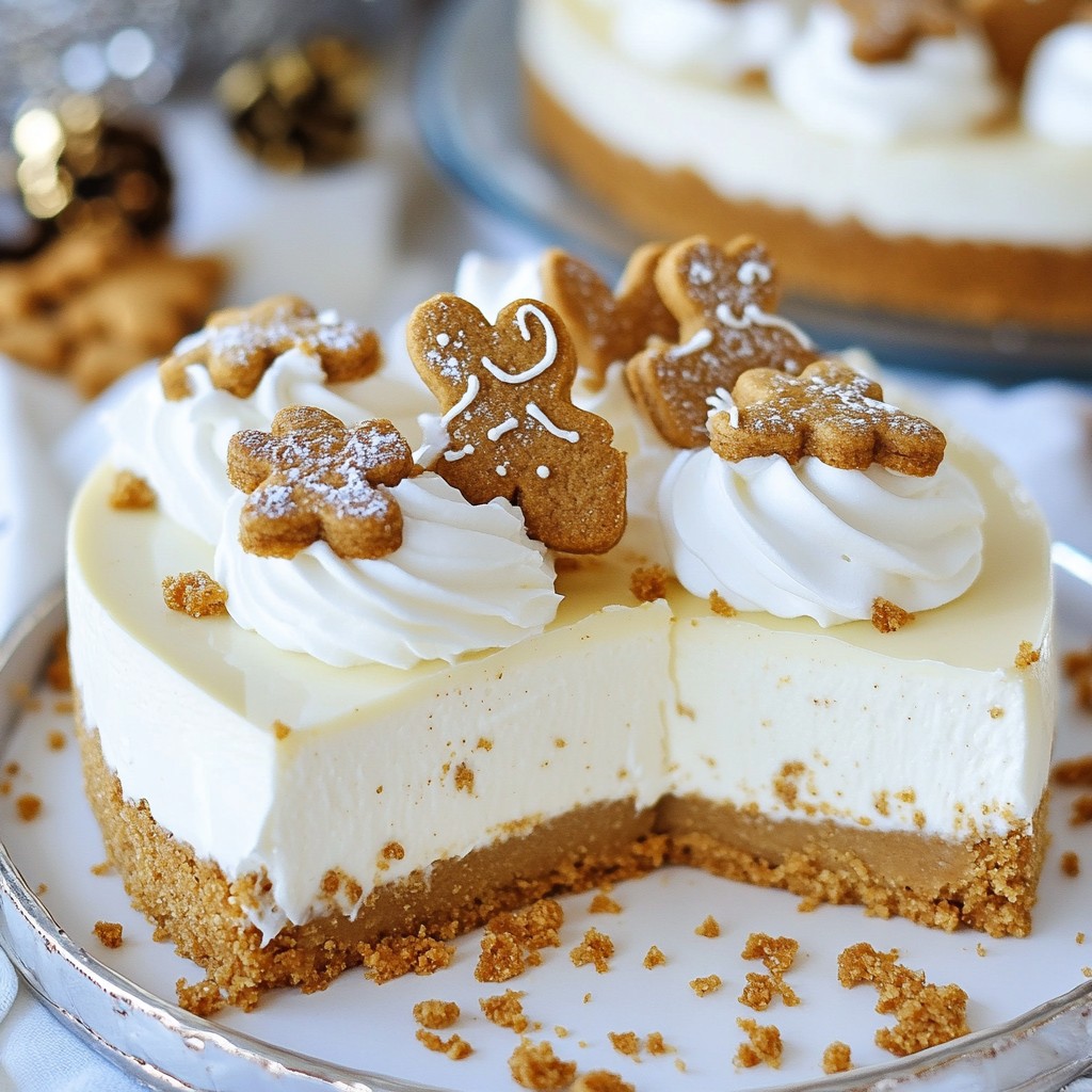 Festive No-Bake Gingerbread Cheesecake Delight