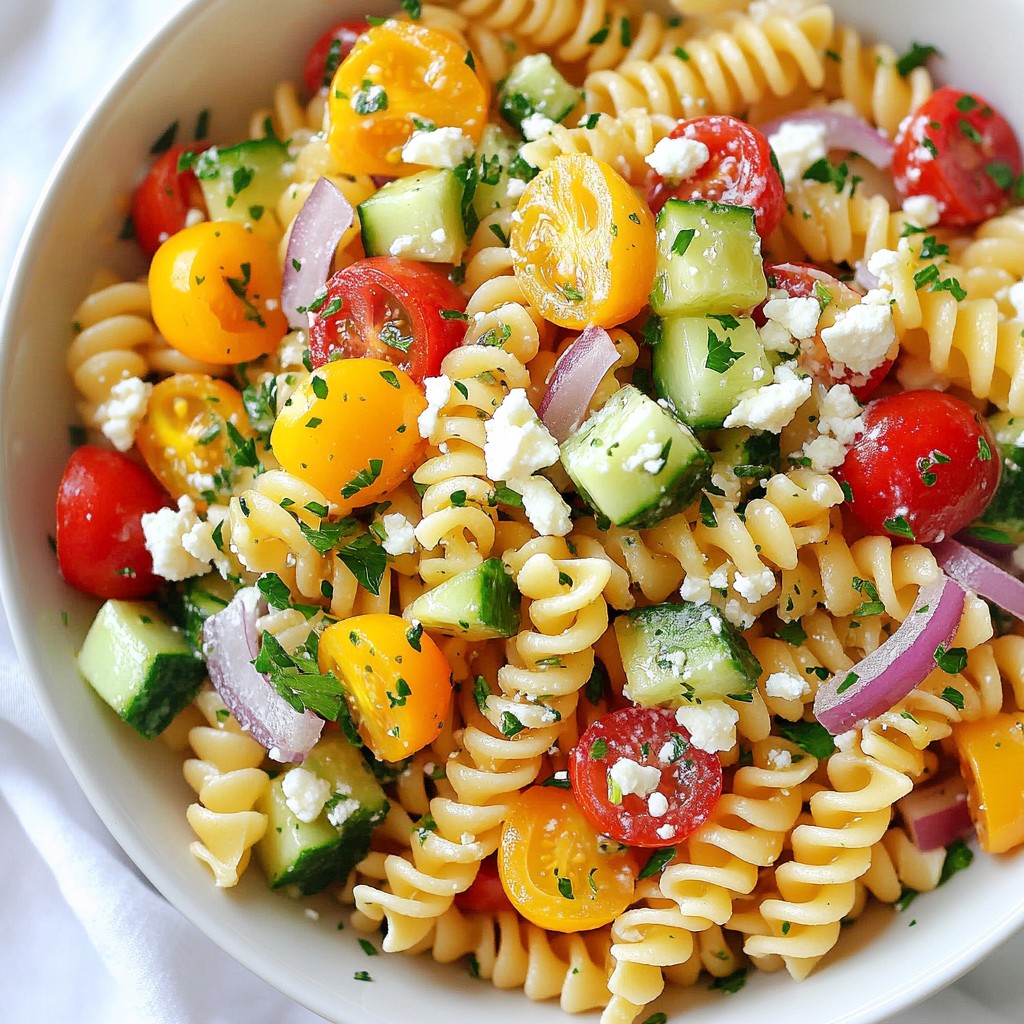 Greek Veggie Pasta Salad Fresh and Flavorful Delight