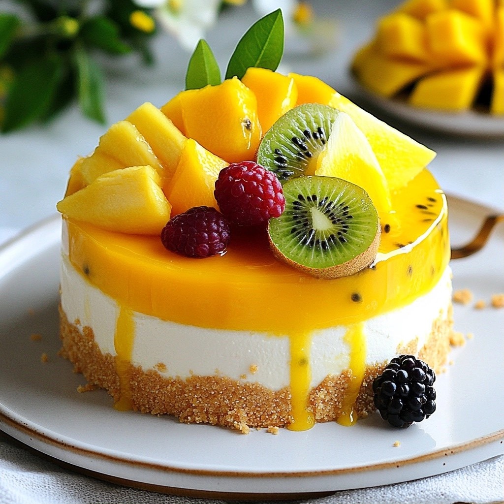 Fruity No-Bake Passion Fruit Cheesecake Delight