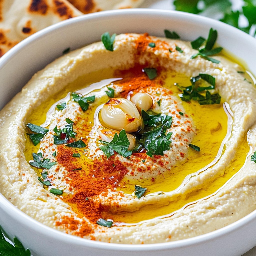 Creamy Roasted Garlic Hummus Simple and Flavorful Dip