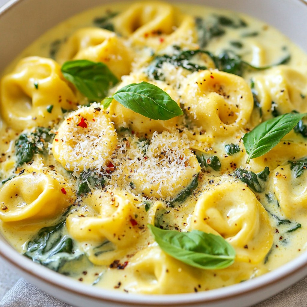 Creamy Spinach Tortellini Skillet Easy and Delicious Meal