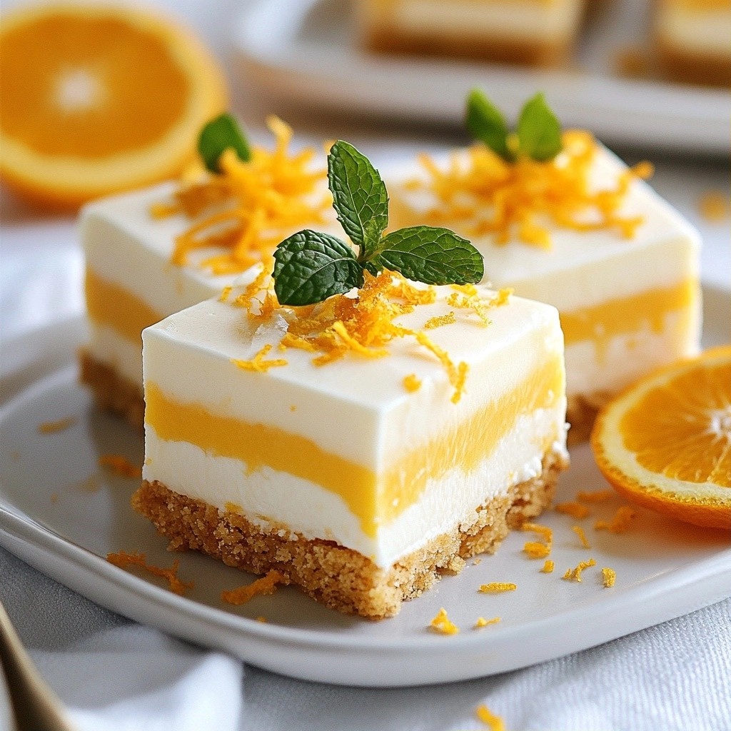 Creamy No-Bake Orange Creamsicle Bars Delight