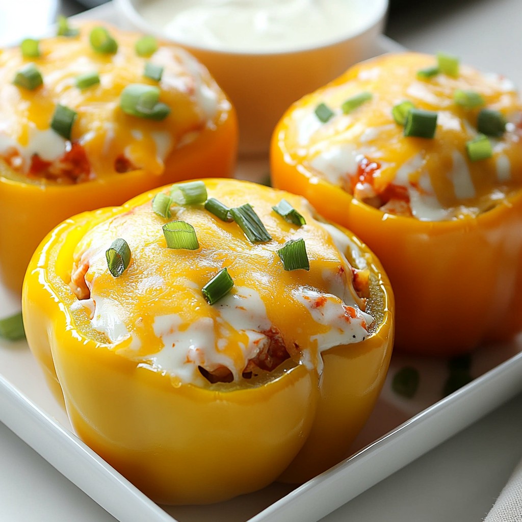 Buffalo Chicken Stuffed Peppers for Easy Dinner