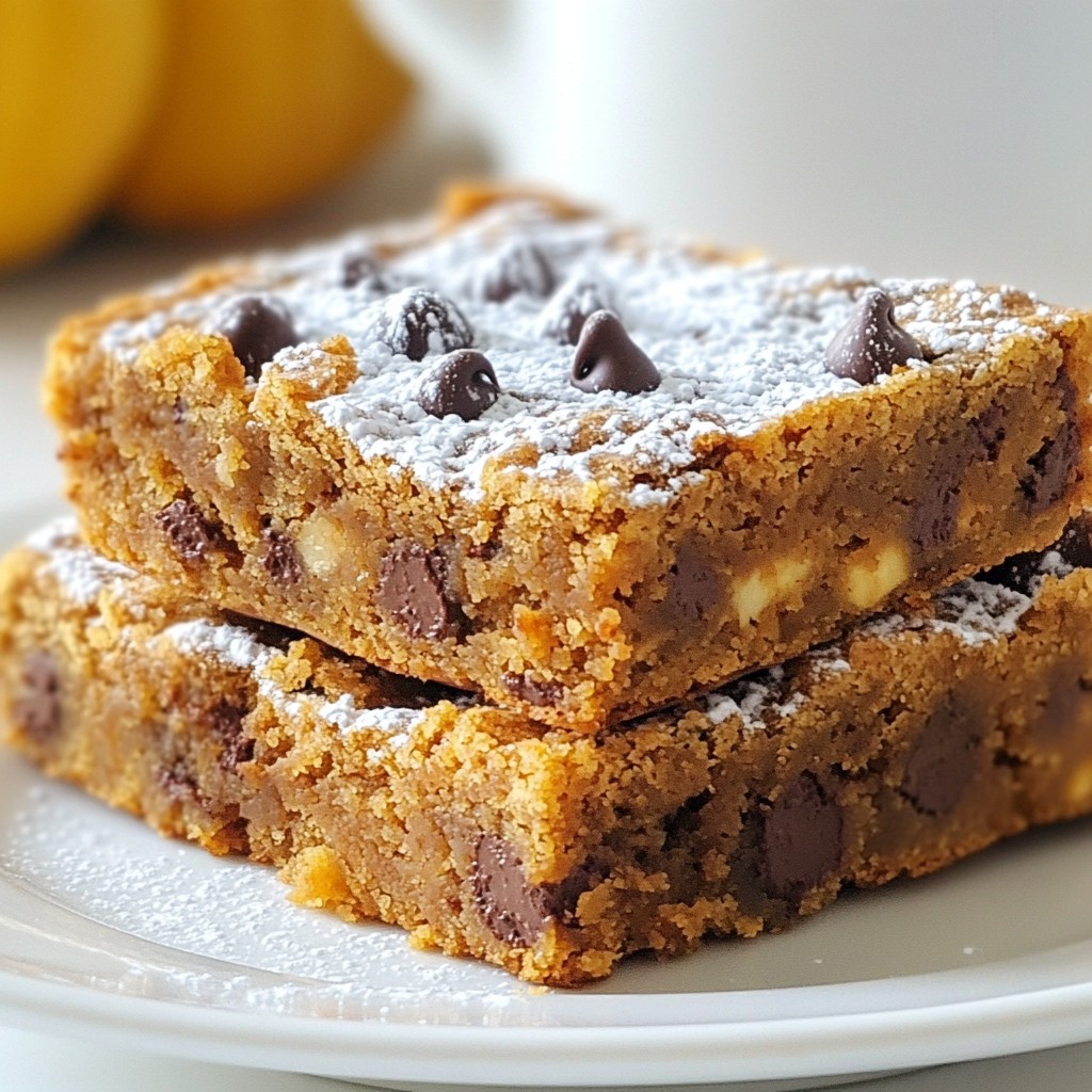 Pumpkin Chocolate Chip Blondies Delightful and Simple Treat