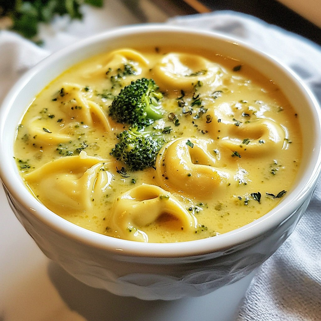 Creamy Broccoli Tortellini Soup Simple and Delicious