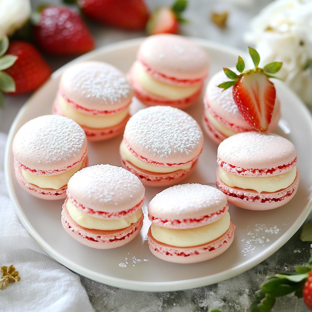 Strawberry Cream French Macarons Tasty Delight Recipe