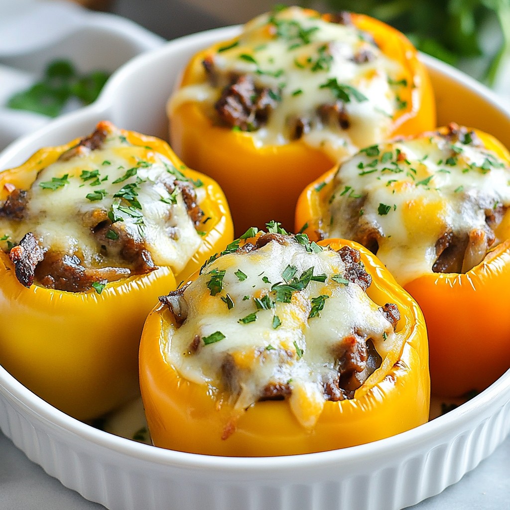 Philly Cheesesteak Stuffed Peppers Flavorful Dish