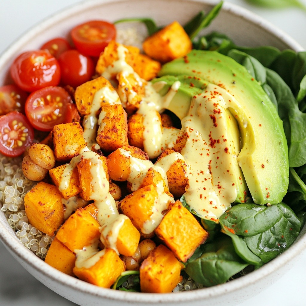 Savory Sweet Potato Chickpea Buddha Bowls Recipe