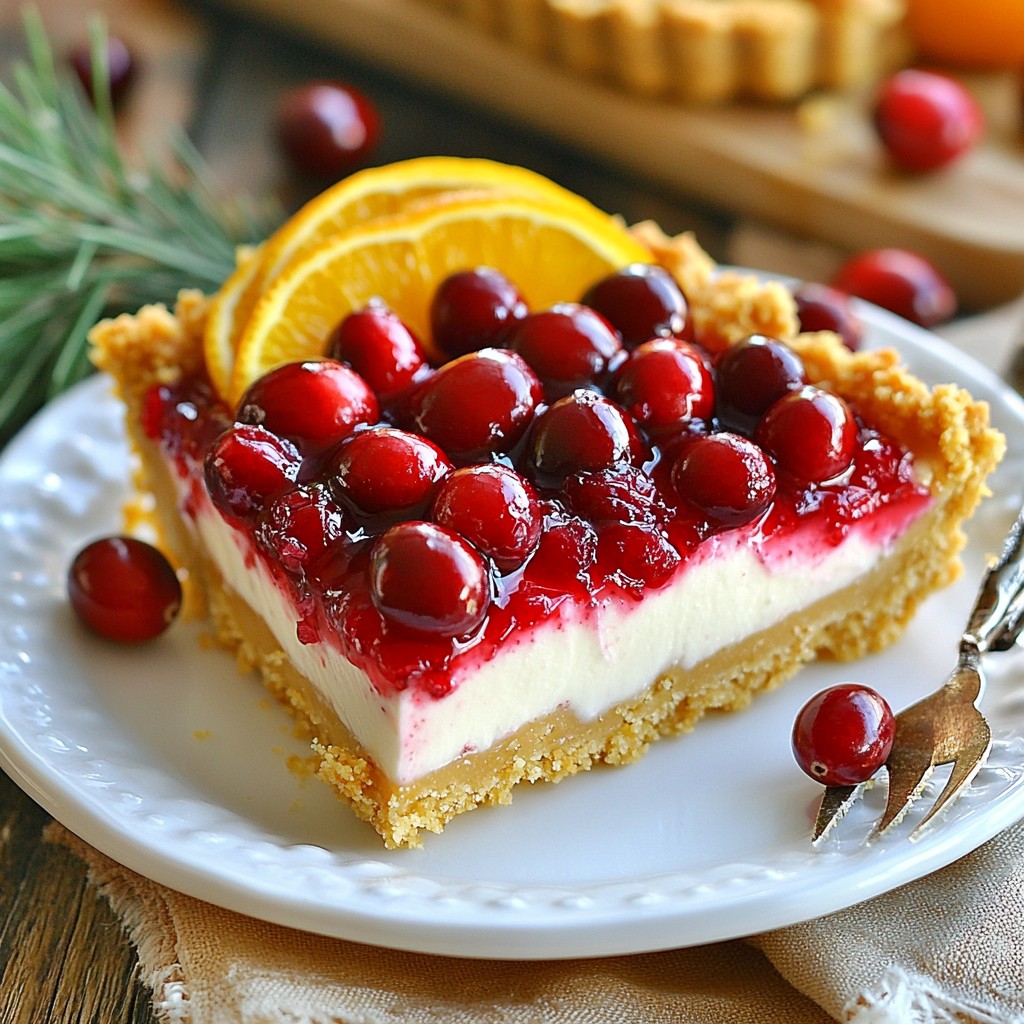 Festive No-Bake Cranberry Orange Tart Delight