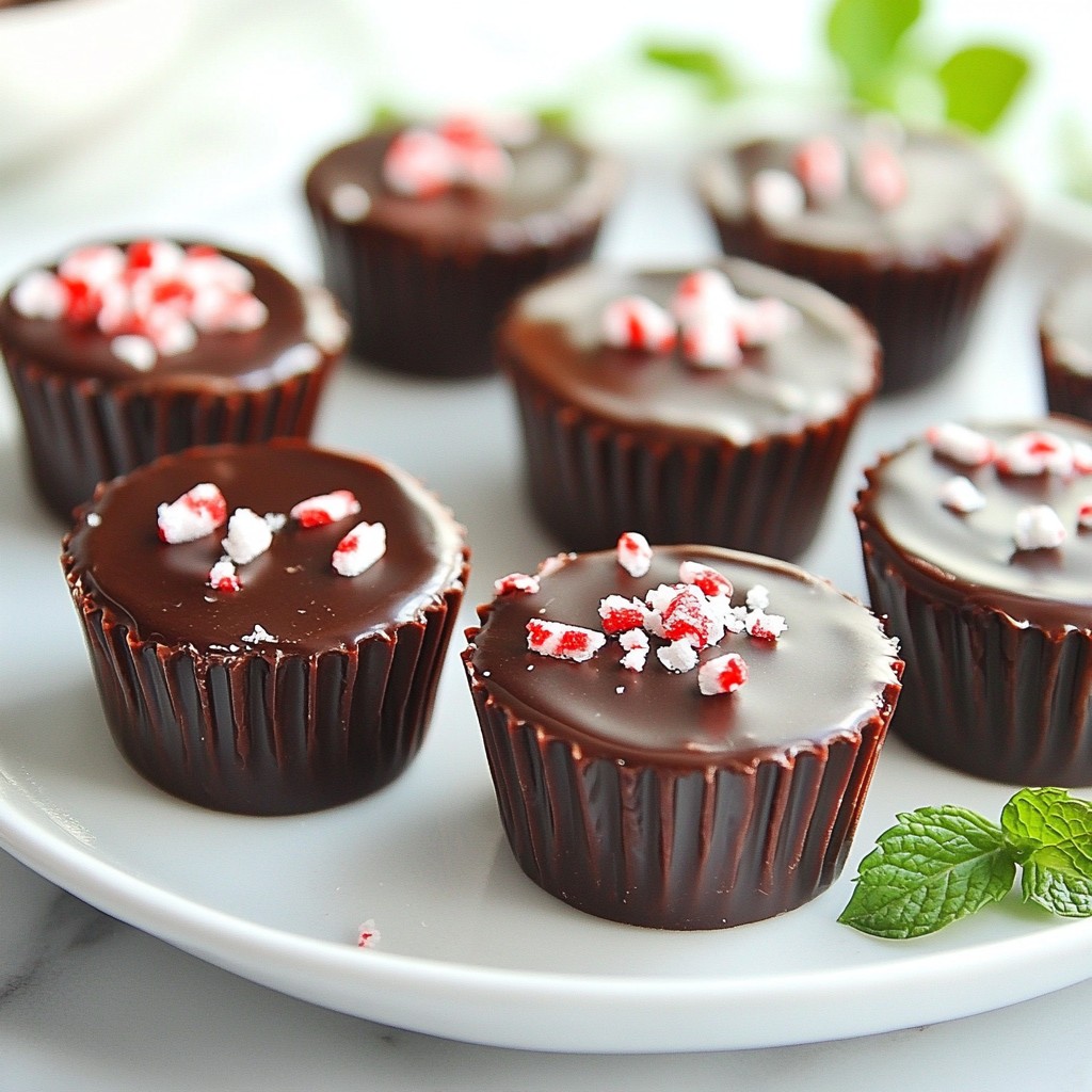 Silky No-Bake Dark Chocolate Peppermint Cups Delight