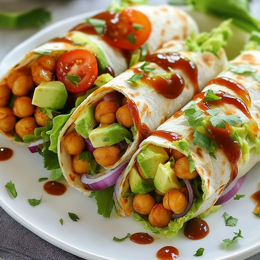 Spicy BBQ Chickpea Wraps Flavorful and Healthy Meal