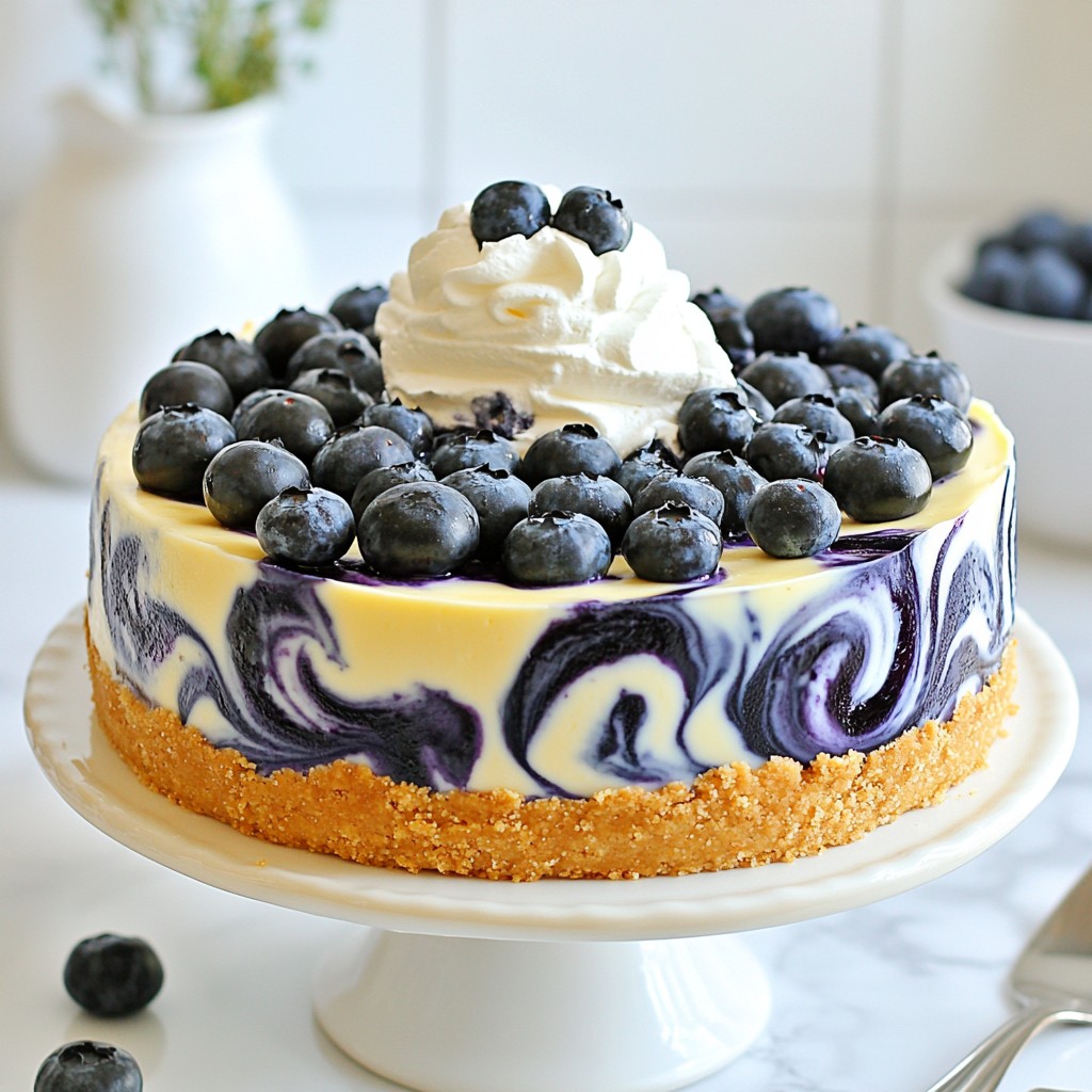 No-Bake Blueberry Swirl Cheesecake Delightful Treat