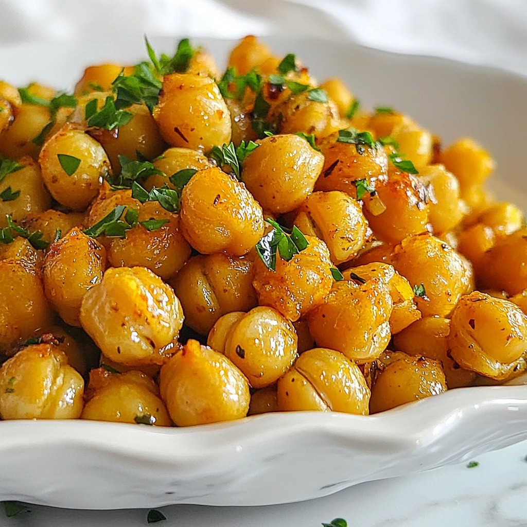 Garlic Herb Roasted Garbanzo Beans Crispy Snack